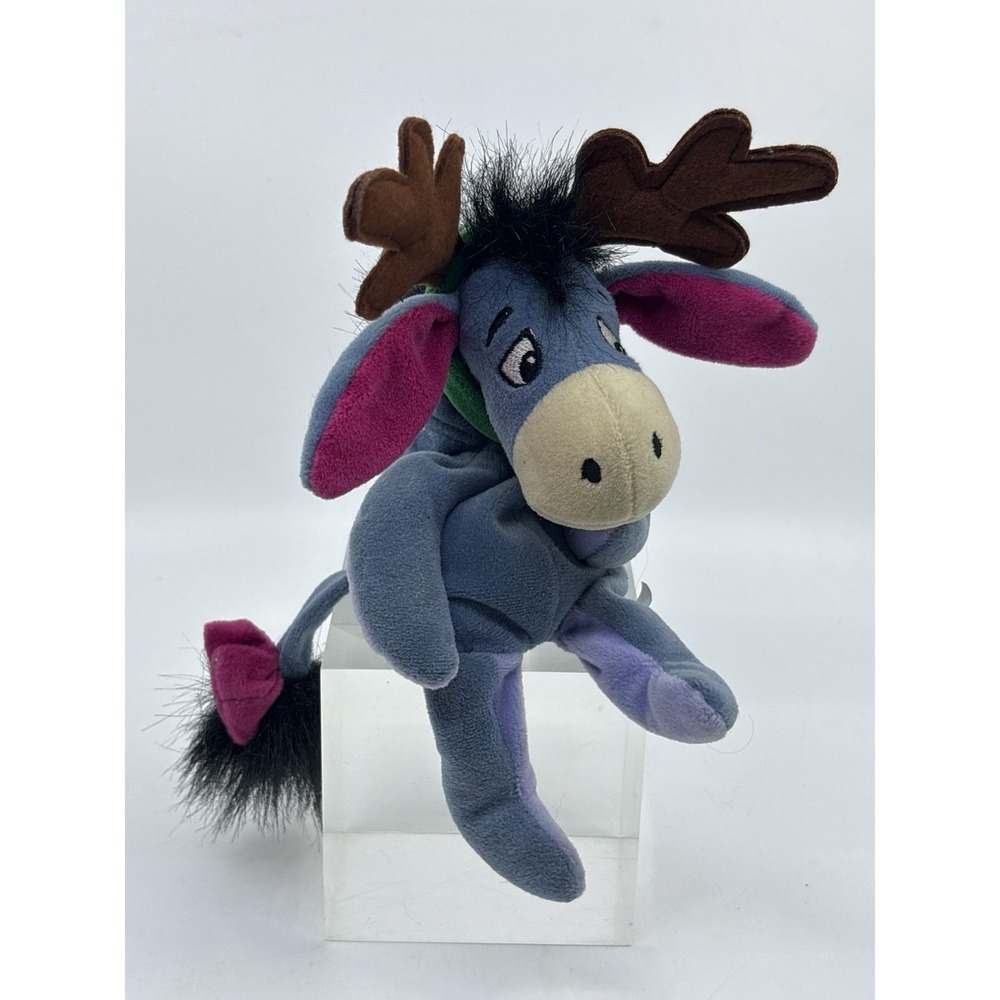 Disney Store Reindeer Eeyore Mini Bean Bag 9" Plush Vintage